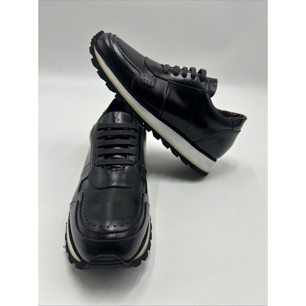 Girotti Men’s BLACK Patent Leather Sneakers Handmade Size EU 41